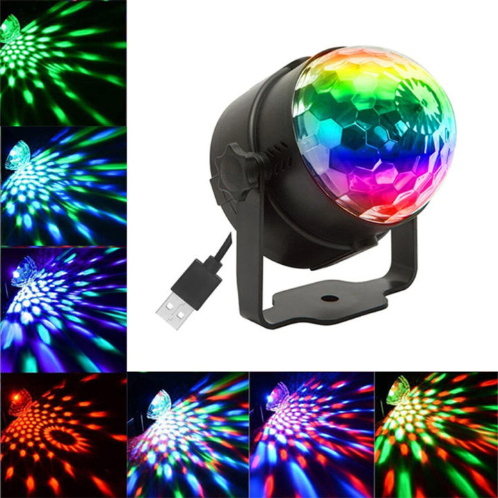 LED colorful magic ball lamp, stage lamp KTV disco flash, car small magic ball crystal mini USB plug-in 5V