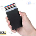 Popup card holder wallet Rfid Credit Card Holder Metal Thin Slim Smart Wallet Men Women Wallets Pop Up Minimalist Small Black Purse Mini Wallets for Men. 