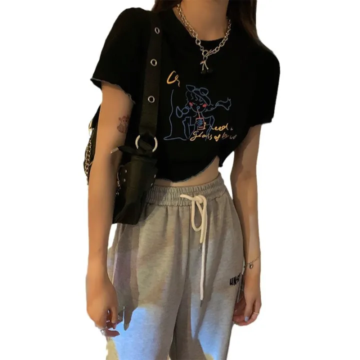 Korean%20Style%20Girl%20Cherry%20Design%20Sense%20Niche%20Ruffled%20Short%20Sleeves%20T%20T-shirt%20Women's%20Summer%20Sweet%20and%20Spicy%20Style%20ins%20Short%20-%20Image%205