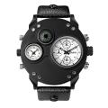 Men Quartz Sports Watch Multifunction Dual ime Zones Compass Wrist Watch.