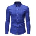 Royal Blue Wedding Tuxedo Shirt Men 2023 Brand Fashion Slim Fit Long Sleeve Mens Dress Shirts Business Casual Chemise Homme. 