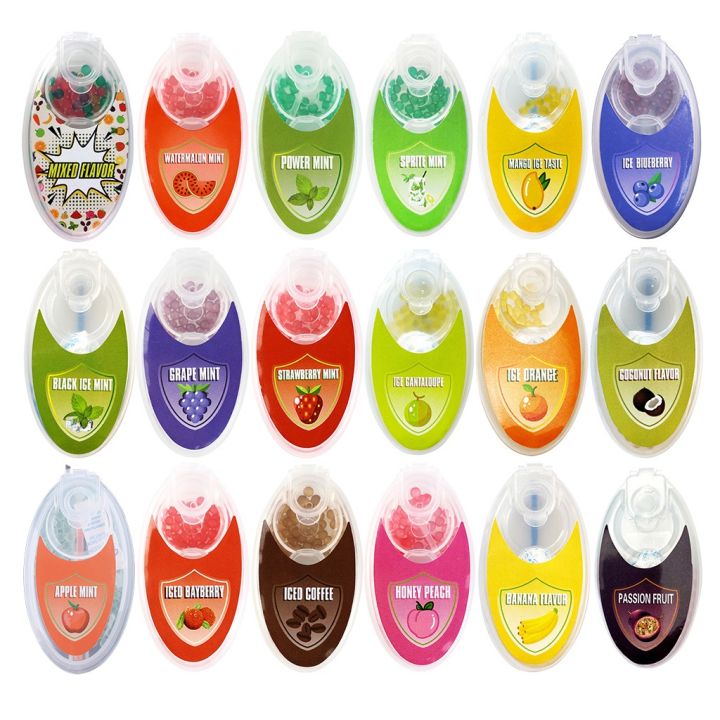 VONL 100pcs Mix Fruit Flavor Menthol Capsule Mint Beads Explosion Pops Filter Brush Ball for Accessories