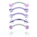 6Pcs/lot Stainless Steel Crystal Eyebrow Piercing Set 16G CZ Curved Barbell Helix Daith Piercing Lot Lip Rings Snake Eyes Bulk. 