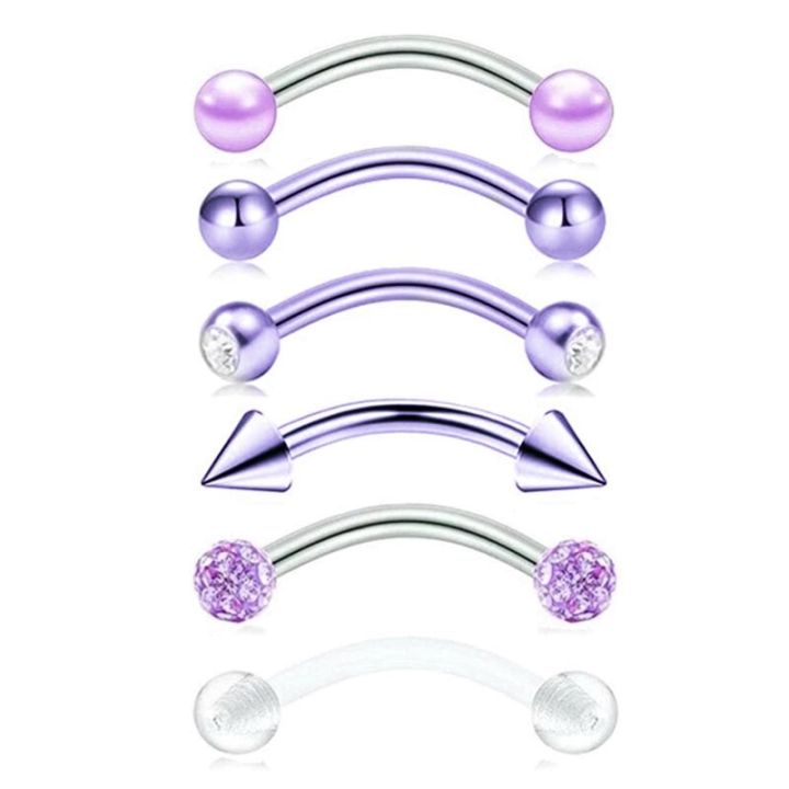 6Pcs/lot%20Stainless%20Steel%20Crystal%20Eyebrow%20Piercing%20Set%2016G%20CZ%20Curved%20Barbell%20Helix%20Daith%20Piercing%20Lot%20Lip%20Rings%20Snake%20Eyes%20Bulk%20-%20Image%207