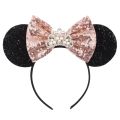 Disney Princess Crown Mouse Ears Headband Sequins Bow Hairband For Girls Children Festival Party DIY Hair Accessories Gift.