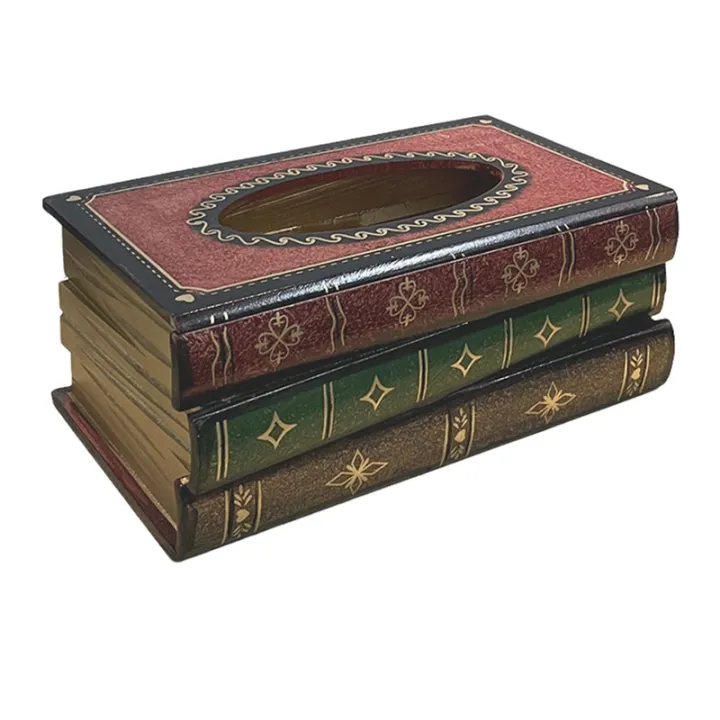 Vintage%20Stacked%20Books%20Design%20Solid%20Wood%20Tissue%20Box%20Holder%20Rectangular%20with%20Easy%20Refill%20Hinged%20Top,Green%20About%2025.5x14.5x10.3CM%20-%20Image%204