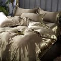 Silk Bedding Set with Duvet Cover Bed Sheet Pillowcase Luxury Satin Bedsheet Solid Color Double Single King Queen Full Twin Size. 