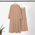 Ladies Fashionable Latest Design Arab Clothes Casual Islamic Clothing Women Abaya 2 Pieces Suit Long Tops And Pants Muslim Set. 