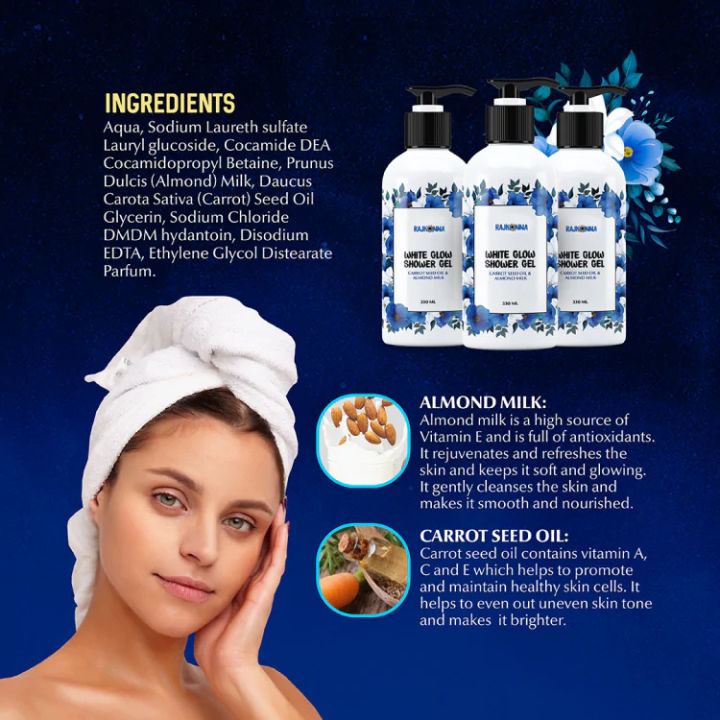 Rajkonna%20White%20Glow%20Shower%20Gel%20330ml%20with%20Free%20Loofah%20%7C%20Almond%20Milk%20&%20Carrot%20Seed%20Oil%20%7C%20Brightening,%20Moisturizing%20&%20Deep%20Cleansing%20Body%20Wash%20-%20Image%204
