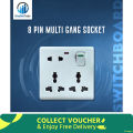 Multi Function Universal Wall Switch Socket - 8 Pin Universal Socket- Only Socket. 