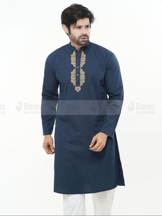 Fashionable%20Cotton%20Embodary%20Only%20Punjabi%20For%20Man;s%20-%20Image%203