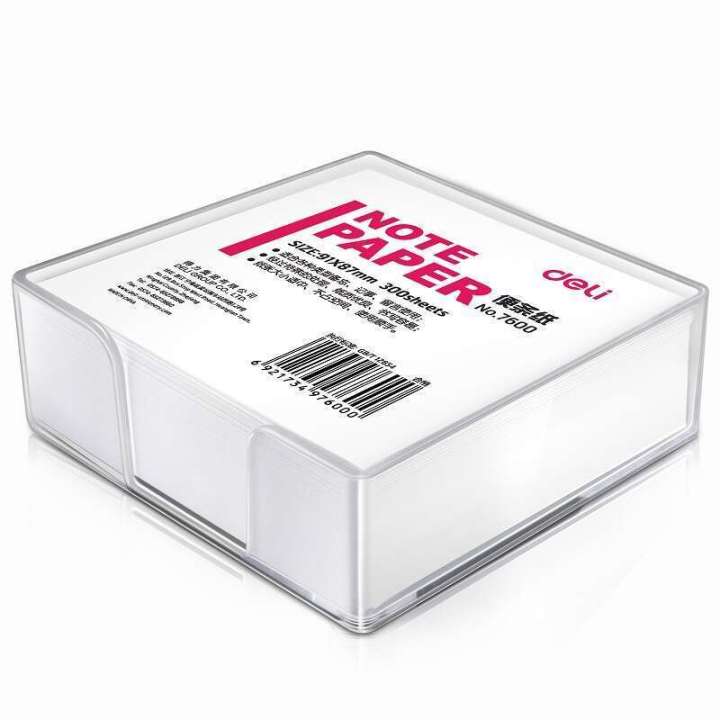 Deli 7600 7601 7602 paper box with 300 sheets of blank note paper for office use