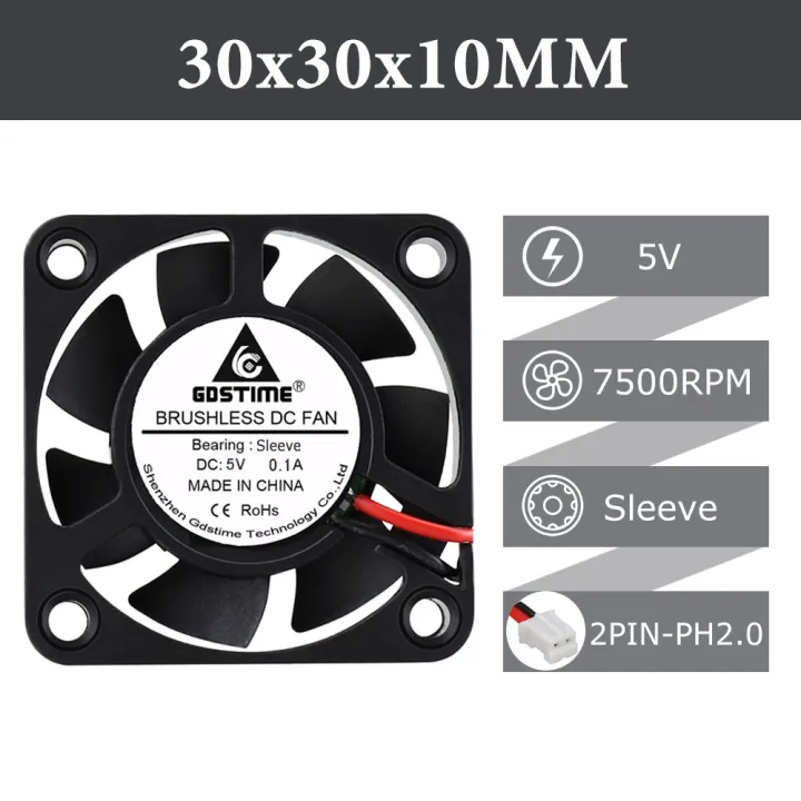 Gdstime%2030mm%205V%208.4V%2012V%2024V%20Fan%203010%202Pin%20JST%20Dupont%20Cooler%203CM%2030x30x10mm%20Mini%20DC%20Brushless%20Dual%20Ball%20Bearing%20Cooling%20Fan%20-%20Image%206