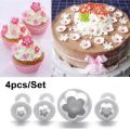 4pcs Little Flower Shape Plastic Plunger Fondant Cutter Set – Cake Decorating Tools. 