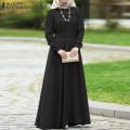 ZANZEA Muslimah Wanita Muslim Dubai Islam Abaya Pakaian Maxi Panjang Kaftan Pakaian Parti Koktel. 