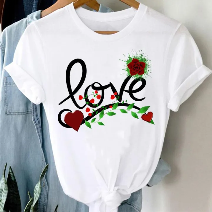 Tee%20Women%20Top%20Clothes%20Love%20Heart%20Valentine's%20Day%20Lady%20Casual%20Short%20Sleeve%20Fashion%20Summer%20Tshirt%20Regular%20Female%20Graphic%20T-Shirt%20-%20Image%206
