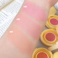 Girl's Air Cushion Blush Cream Strawberry Pink Face Blusher Natural Matte Cheek Tint Rouge Contour Blush with Sponge Puff. 