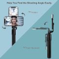 R1S Selfie Stick Mini LED Fill Light Tripod Selfie Stick 3 in 1 Multifunction Aluminium Selfie Stick for Vlogging/Gopro/Photography/Videography for All Mobile Smartphones. 