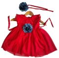 Baby Girl Party Dress Princess Birthday Clothes  Solid Color Strap Tulle Dress  0-7. 