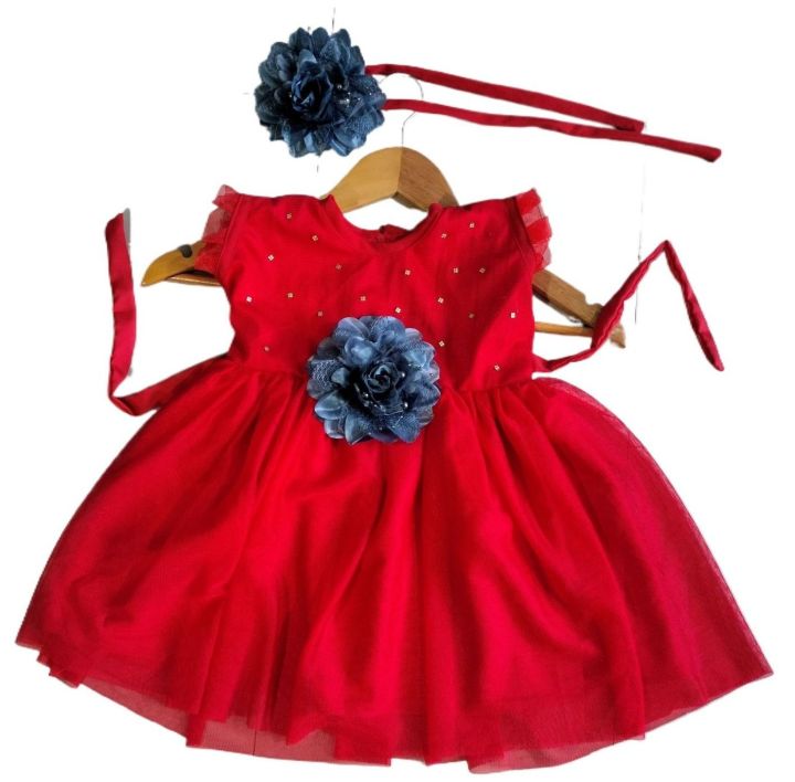 Baby Girl Party Dress Princess Birthday Clothes  Solid Color Strap Tulle Dress  0-7
