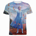 Disney Frozen T-Shirts Cartoon Anime Elsa Anna 3D Print Streetwear Men Women Fashion Oversized T Shirt Kids Boys Girls Tees Tops. 