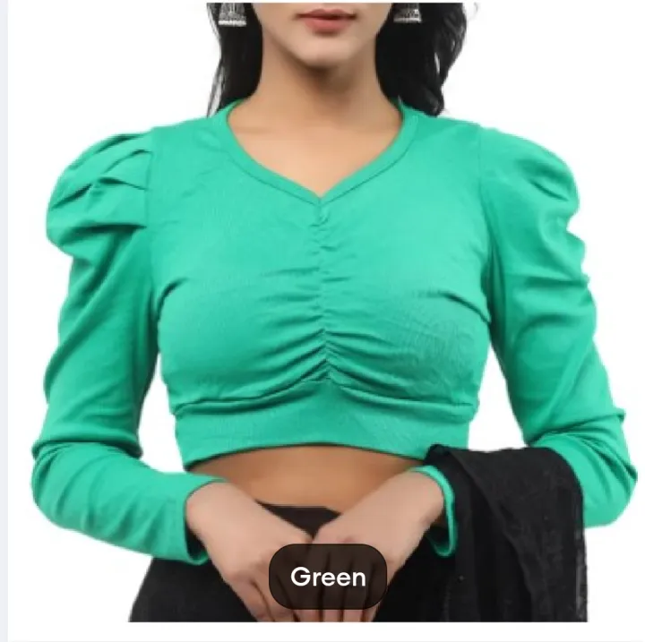 Cotton%20Slim%20Fit%20Crop%20Top%20short%20body%20full%20Sleeves%20blouses%20for%20Women%20and%20girls%20-%20Image%207