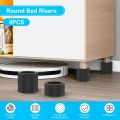 4Pcs Round Furniture Riser Heavy Duty Bed Chair Riser Support 1300lb Anti-Slip Washing Machine Desk Couch Bottom Leg Raiser. 
