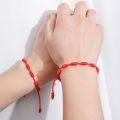 2pcs Handmade 7 Knots Red String Roped Bracelet for Friends Couple Friendship Braid Rope Bracelets Wristbands. 