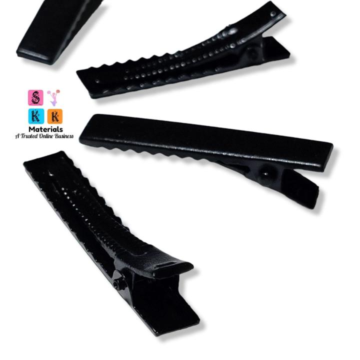 100pis Medium Hair Clip For Women /Row Materials Black/Solver Color
