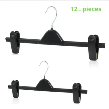 12%20pieces%20Cloth%20Hanger%20With%20Swivel%20Black%20Hook%20-%20Black%20Plastic%20Clip%20cloth%20Hangers%20-%20Image%202