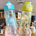 550ml/18.6oz Cute Sanrio Water Cup Cartoon Flip Top Transparent Water Bottle Suitable For Outdoor Sports Fitness Travel. 