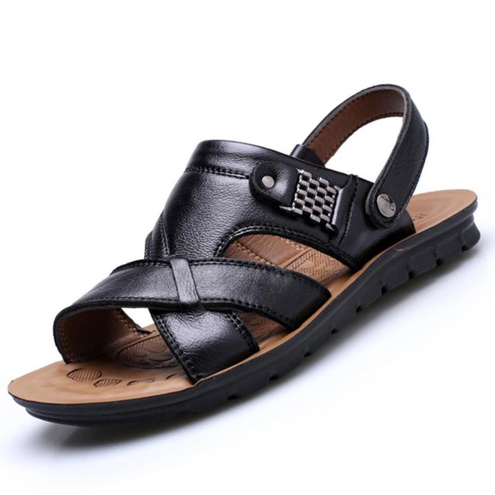 Mens Sandals Summer Leather Sandals Men Outdoor Casual Lightweight Sandal Fashion Men Sneakers sandalias hombre Big Size 38-48