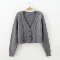 Autumn Winter Short High Waist Solid Color Sweater Women Single-breasted Knit Cardigan Small Sweter Women Jacket New Top Femme. 