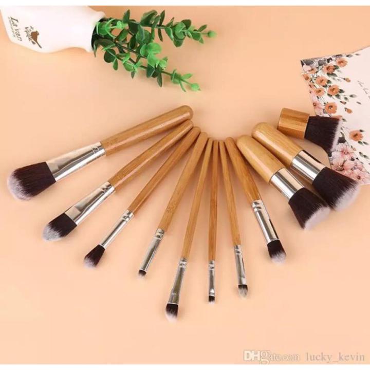 Bamboo Makeup Brush Set - 11 PCS