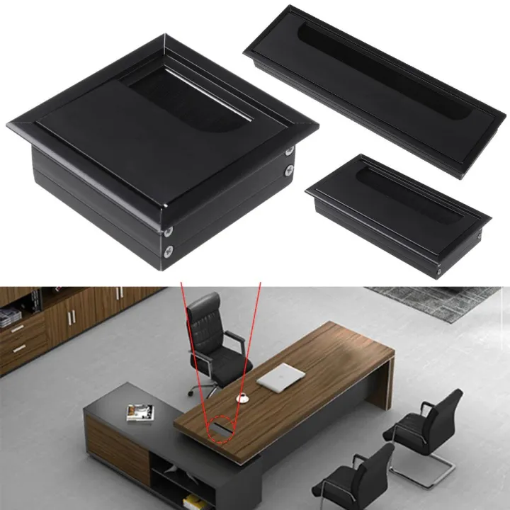 1pics%203by%206in%20Aluminum%20Alloy%20Rectangular%20Desk%20Cable%20Grommets%20Wire%20Hole%20Cover%20Cable%20Outlet%20Port%20Surface%20Table%20Cable%20Hole%20Furniture%20Hardware%20-%20Image%204