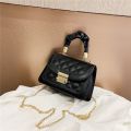 2024 Summer New Fashion Chain Bag Bag Women's Niche Crossbody Small Square Bag Simple Quilted Armpit Bag Shoulder Bag. 