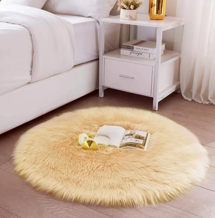 Round Rug Fur Round White Fur Rugs