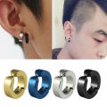 Black Stainless Steel Men's Earrings. 