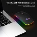 Rainbow Duel Mode Bluetooth Version Rgb Rechargeable Wireless Mouse - Effortless Wireless Connectivity For Gaming Enthusiasts.