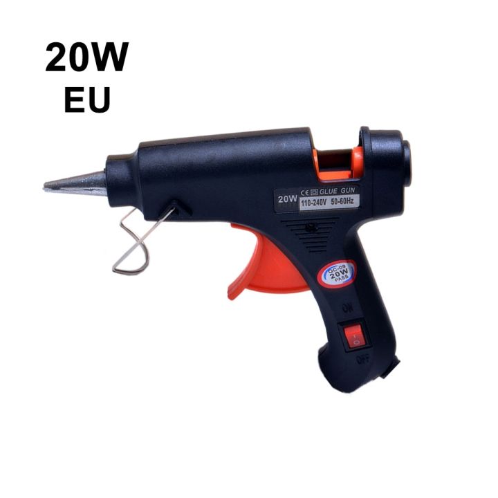 New Hot Melt Glue Gun with Glue Stick 7mm 20W 110V-240V DIY Mini Removable Thermo with Holder Electric Heat Gun Repairs Tool