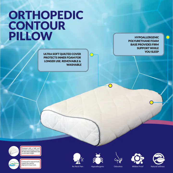 APEX%20FOAM%20Orthopedic%20Contour%20Pillow%2020"X13.5"%20-%20Imported%20Fabric%20-%20Image%202