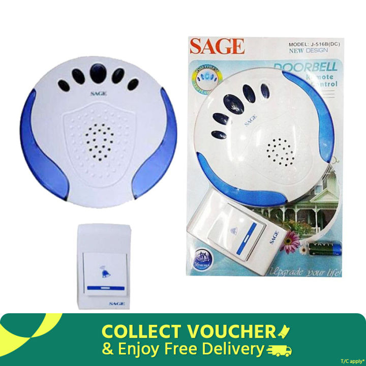 Sage Wireless Door Calling Bell J-516B(DC)( Battery Not Included)