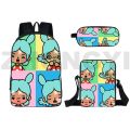 New Arrivals 3D Anime Toca Boca Backpack Teenagers Travel Women Bookbag Kawaii School Bag 16 Inch Toca Life World Game Bagpack.