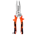 1 PCS Steel Wire Stripper Pliers Tool with Tail Cutter, 8Inch Multifunctional Wire Stripping Crimping Tool for Electrician & Lineman. 