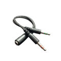 3.5mm AUX Audio Mic Splitter Cable Earphone Headphone Adapter PC Headphone Converter.