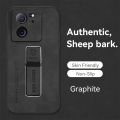 lthmy for Xiaomi 13T case hard shockproof PU leather cellphone back cover phone casing Bracket Holder.