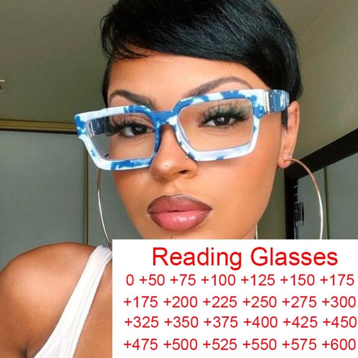 Luxury Designer Blue White Reading Glasses Women Men