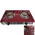 Kiam Gas Stove Stainless Steel Glass Panel Double Burner/Duble Chula-G-46 LPG Multicolor-1 Piece. 