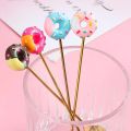 Cute Stainless Steel Spoon Fork Version Rainbow Lollipop Donut Macaron Dessert Spoons Cake Fruit Forks Tableware Kitchen Supply.