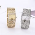 Simple Square Gold Ladies Watch Fashion Classic Alloy Diamond Bracelet Ladies Watch Gold Silver Diamond Scale Dial Quartz Reloje. 